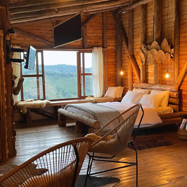 Cabana Western com Banheira e Vista para o Pôr do Sol nas Montanhas - Foto 5
