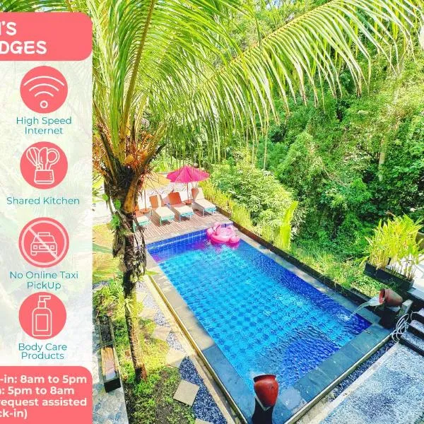 Lai's Lodges - Quiet Jungle Retreat w River & Jungle Views, 4Km to Central Ubud, hotel in Ubud