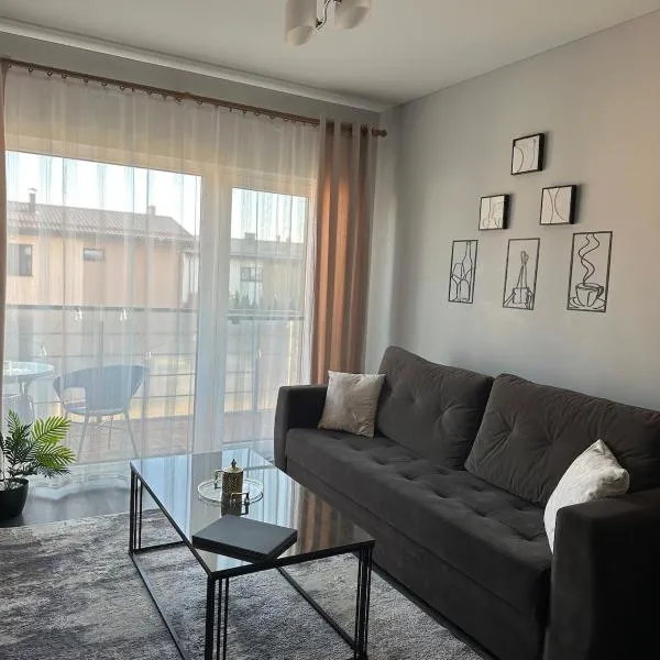 Modern apartment with balcony, hotel in Užliedžiai