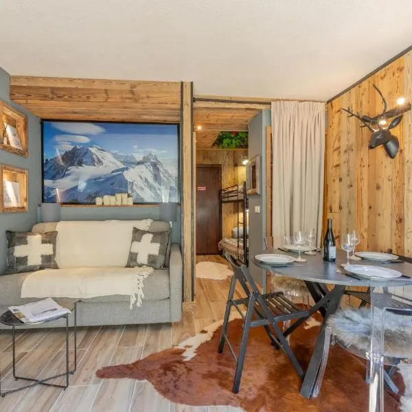 Chalet studio Megève enface des remontées mécaniques et parking gratuit, hotel en Demi-Quartier