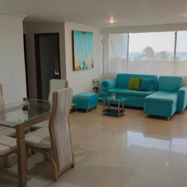 R10 Apartamento con balcon vista a la playa, 2 habitaciones, zona segura, bien iluminado y espacioso, hotel v destinaci Ríohacha