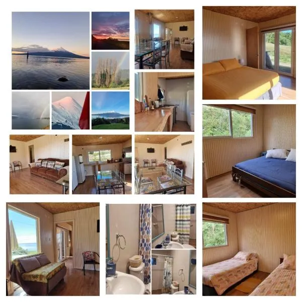 Cabaña rústica maravillosa vista al lago Llanquihue y volcán Osorno, hotel v destinaci La Ensenada