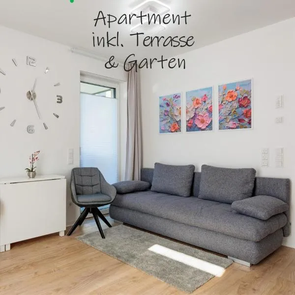 Modernes Apartment mit Terrasse & Garten, Parkplatz & Self-Check-in, hotel in Ibbenbüren