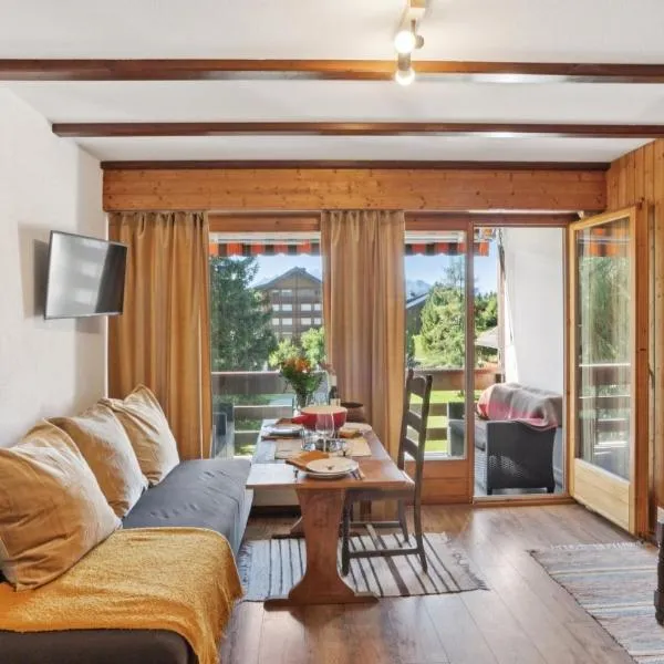 Central studio in Villars sur Ollon, Emeraude, for 3 only 100m to Bretaye ski train, hotel in Villars-sur-Ollon