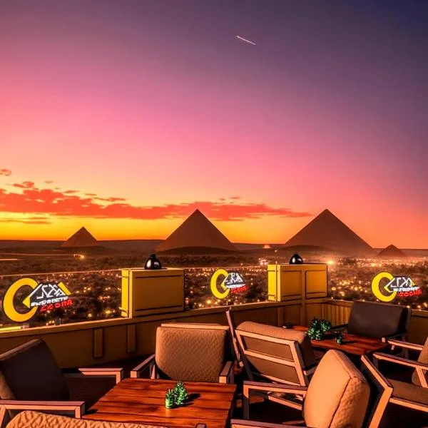 Pyramids moon stars view, hotel in Cairo