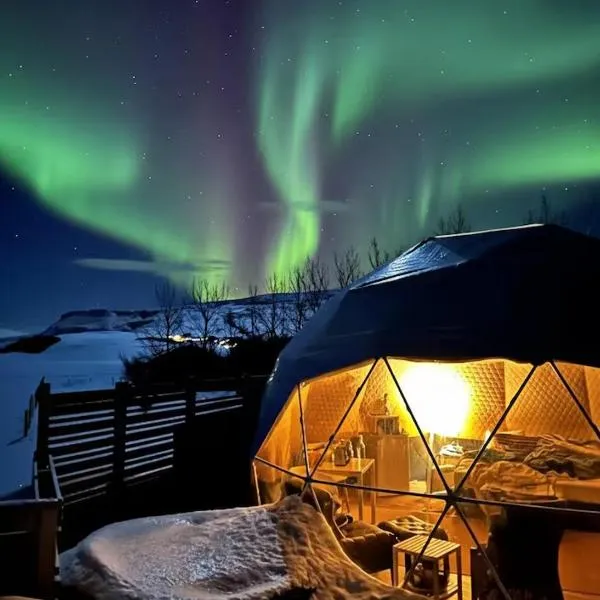 Eyja Mork - Aurora Dome with Private Bathroom and other facilities, hotel in Hvolsvöllur