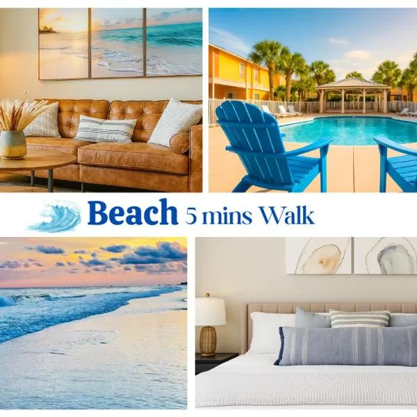 !! SNOWBIRD MONTHLY RATE 2900 !! 5min walk 2 Miramar Beach, Mins to Shopping, Steps to Pool, Patio and Yard, Dog Friendly, 1GB Wifi, hotel di Destin