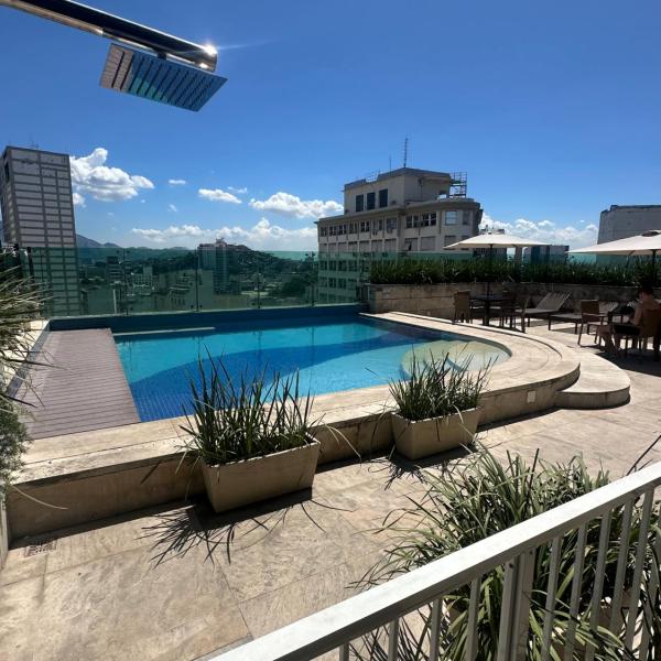 Studio com piscina, academia e ar condicionado Centro RIO