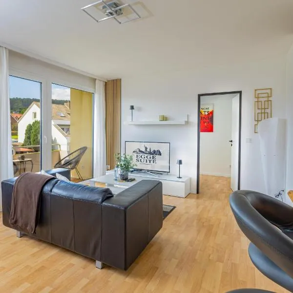 Gemütliche Fewo 1-3 Personen Balkon, Küche, Badewanne, Smart TV, Arbeitsplatz, hotel in Bad Driburg