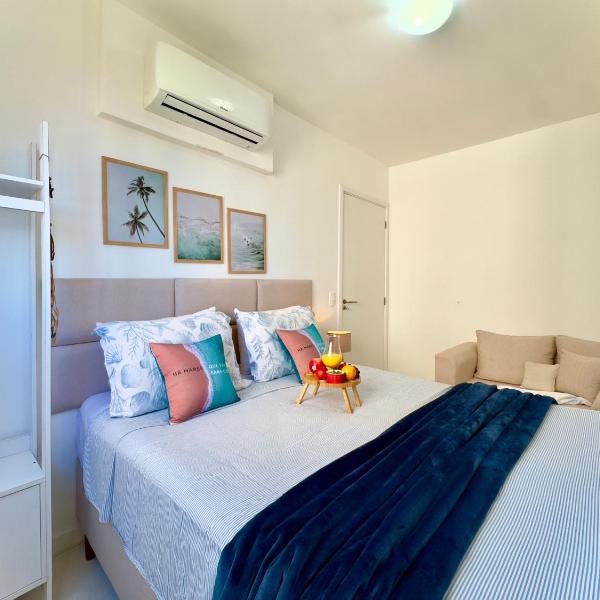 Aptos a 150m da PRAIA, dois quartos, sala de estar, COZINHA COMPLETA, SACADA com CHURRASQUEIRA, WI-FI, PISCINA, PORTARIA 24h, PLAYGROUND e QUADRA DE ESPORTES - Foto 2