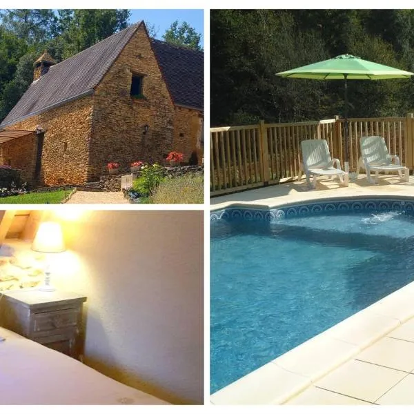 LA GRANGE Gîte à Sarlat avec belle piscine au sel, hotel din Proissans