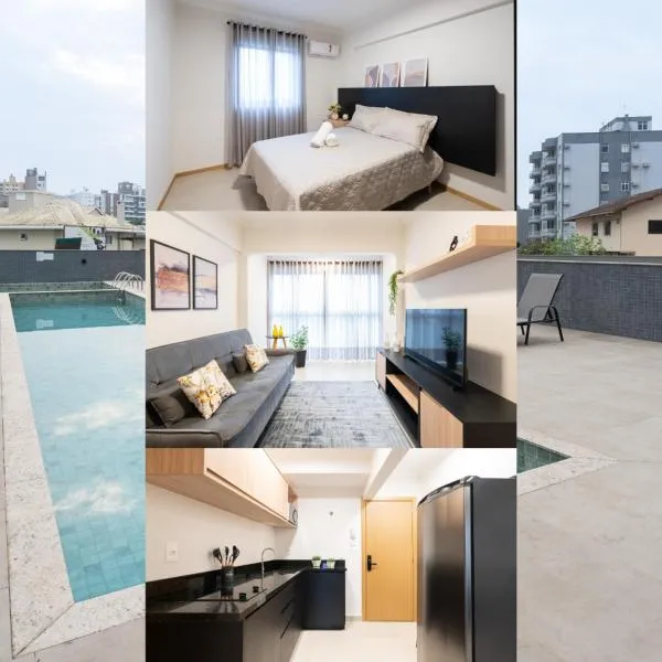 Localização Central! A 450 metros da Vila Germânica Loft com Piscina, Ar-Condicionado, Wi-Fi, Cozinha completa, Garagem Privativa, Espaço Zen, Academia, Sauna, e Mercadinho 24h, hotel v destinaci Blumenau