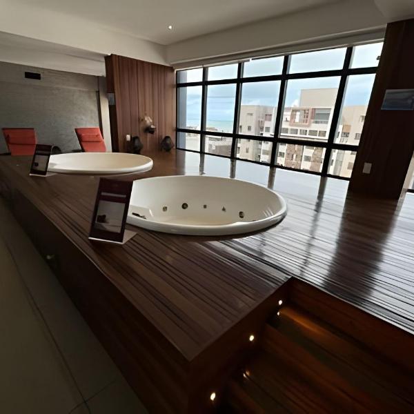 Flat 100 mt praia, varanda, piscina 6x sem juros - Foto 3