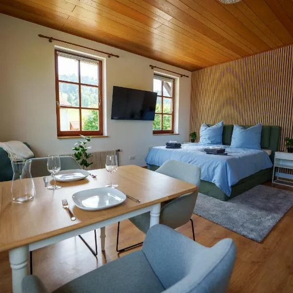 Direkt am Wanderweg, Ferienwohnung im Allgäu nahe Oberstaufen, hótel í Oberstaufen
