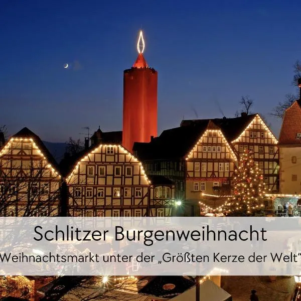 STORCHENNEST - Scandi Style - in der historischen Hinterburg Schlitz - mit Aufzug, Parkplatz & Garten - nahe Fulda und Bad Hersfeld, hotel v destinaci Schlitz