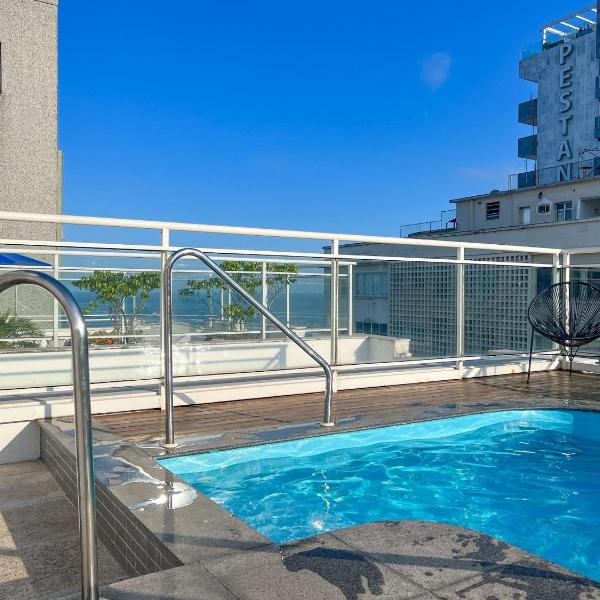 HR.165 - Apartamento com uma suíte para alugar em Copacabana, com piscina vista mar no terraço - Foto 4