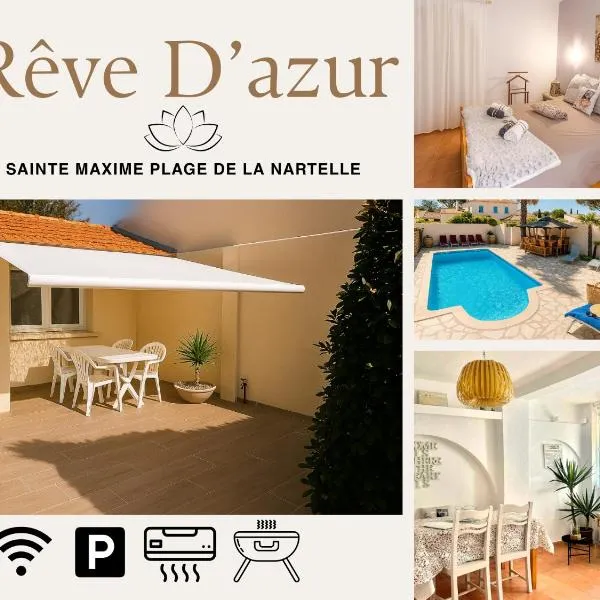 Rêve D'azur plage de la Nartelle, Mazet 35m2, parking, Piscine partagée, Terrasse BBQ & draps inclus, hotel v destinaci Sainte-Maxime