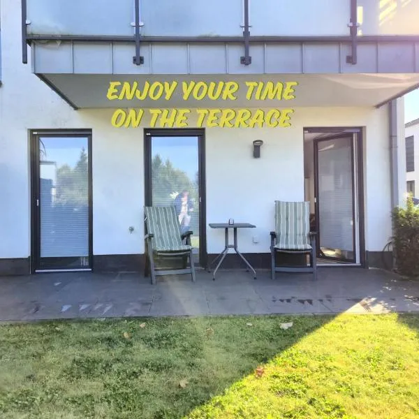 Modernes Apartment mit Terrasse & Garten, Parkplatz & Self-Check-in, Hotel in Ibbenbüren