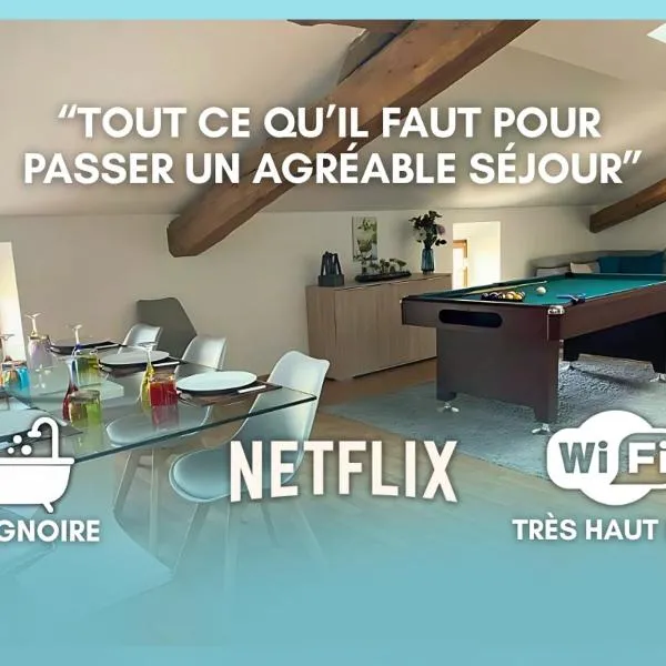 Grand loft avec billard et Netflix, hotel di Socourt