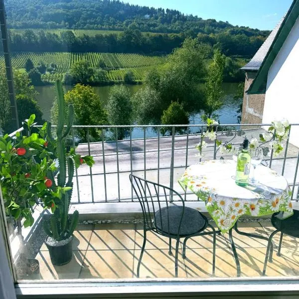 Ferienwohnung Moselblick Zell - Balkon und Gemeinschaftsterrasse, hotell i Zell an der Mosel