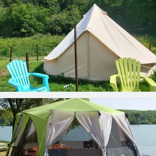 'Glamping' tents one of three to rent fully equipped private equipped kitchen tents too, hotel in Saint-Michel-de-Montjoie