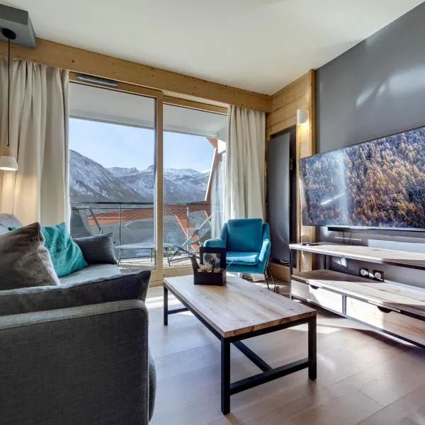 Appartement moderne au cœur de Tignes, 2 chambres, balcon, WiFi, linge fourni - FR-1-641-3, hôtel à Tignes