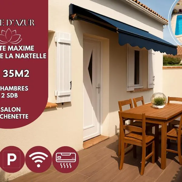 T3 35m2 plage de la Nartelle, piscine partagée, BBQ, parking, Wifi, 2 chambres 2 salles de bain, résidence le Rêve D'Azur, hotel in Sainte-Maxime
