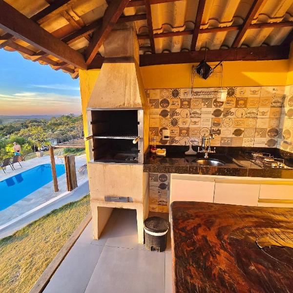 Chalés Vila Real - Tranquilidade na Serra de Carrancas - Piscina com uma vista espetacular do Pôr do Sol - Foto 3