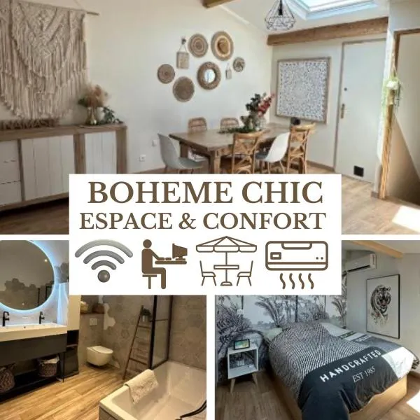 LE BOHEME CHIC - Terrasse BBQ Espace & Confort - Clim et Parking Gratuit - Idéal Famille - OFFRE SPECIALE, hotel in Puget-sur Argens