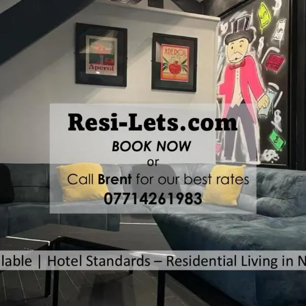 ResiLets - The Monopoly Apartment - Large 4 bedroom, hotel in Bedlington