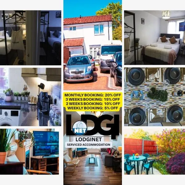 Spacious White House with parking, garden, Wi-Fi、テルフォードのホテル