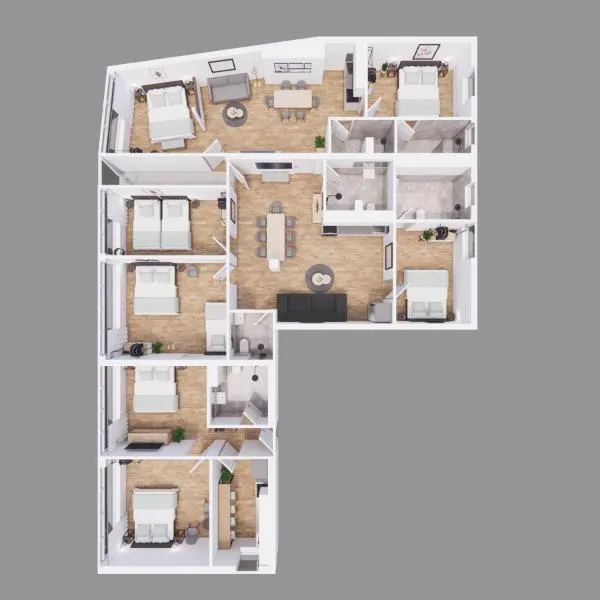 BeckHomes Munich- Large 210 sqm Central Apartment- 7 BR, 6Baths, 3 Kitchens, Up to 18 Guests, ξενοδοχείο στο Μόναχο
