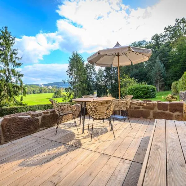 Ferienwohnung Villa Waldeck, Alleinlage - Eigene Sonnenterrasse - 70 m2, hotel Bad Kissingenben