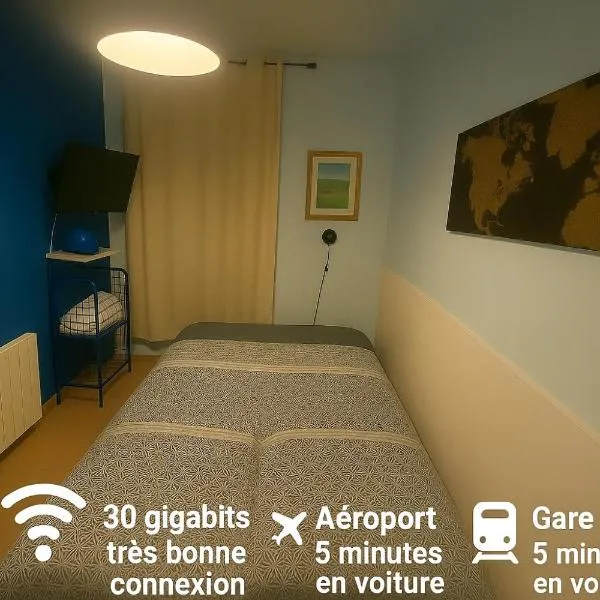 Sympathique logement en rez-de-chaussé, de 21m 2、ボーヴェのホテル