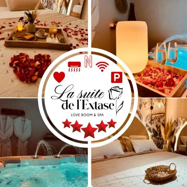 L'EXTASE - LOVE ROOM - Jacuzzi privé & Terrasse - Parking et Wifi Gratuit - Elégance & Confort - Une expérience Détente et Sensuelle à votre portée ! OFFRE SPÉCIALE, hotel in Puget-sur Argens