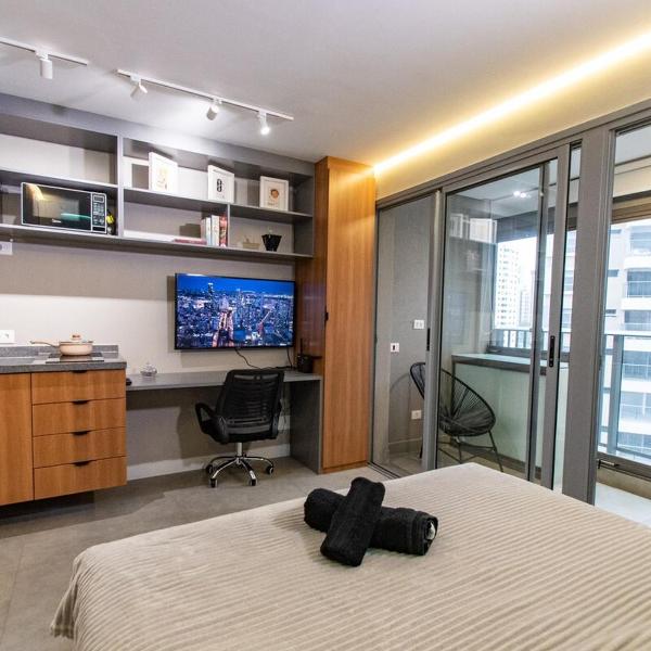 Studio com Infra, 250m Metrô e Shopping no Térreo