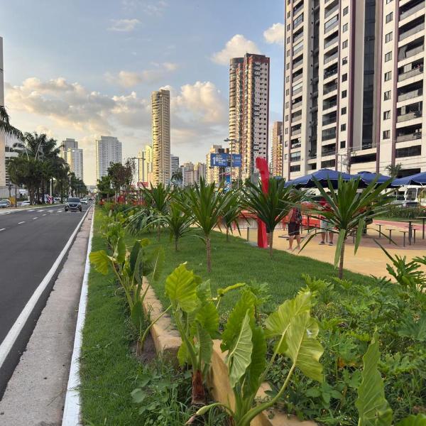 Conforto em frente ao Parque Linear da Doca.