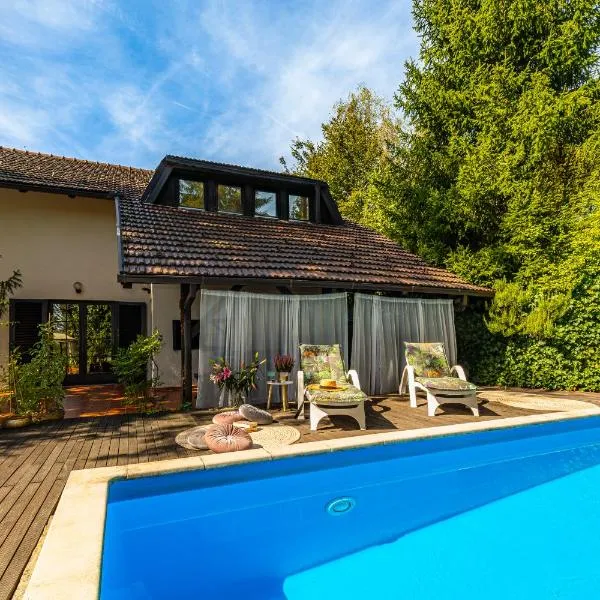 Villa Art Vita - Private Pool, Sauna & River Access, hotel sa Donji Zvečaj