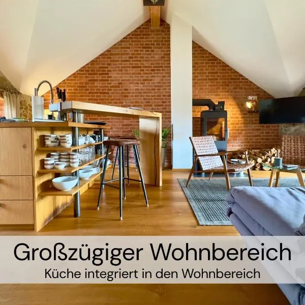 HexenburgbeiDresden 2 Zimmer Architektenwohnung mit eigener Sauna, Whirlwanne und Kamin - Nähe Sächsische Schweiz Dresden, ξενοδοχείο σε Großharthau