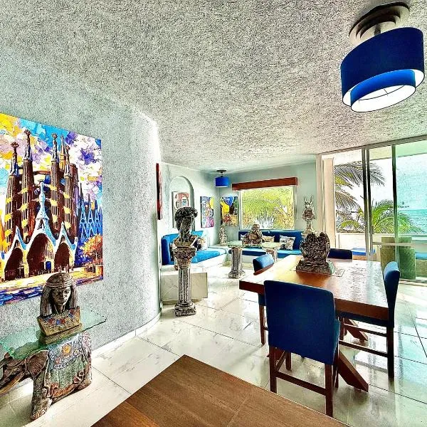 Espectacular Apto remodelado, de lujo y a pie de Playa con vista al mar, hotel Manzanillóban