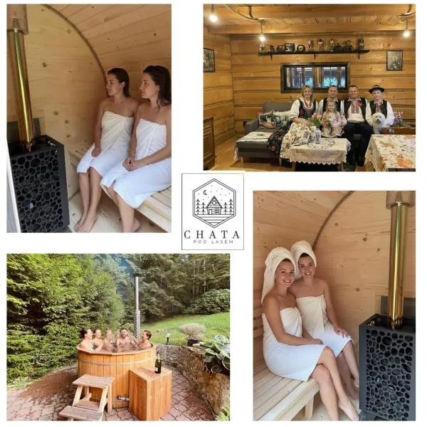 Chata pod lasem z balią i sauną, hotel in Myślenice