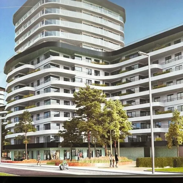 Spacious and modern apartment with open sea view、オーステンデのホテル