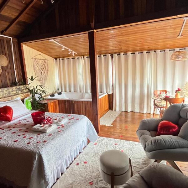 Cabana com banheira de Hidro e vista para o mar, privativa e tranquila localização excelente