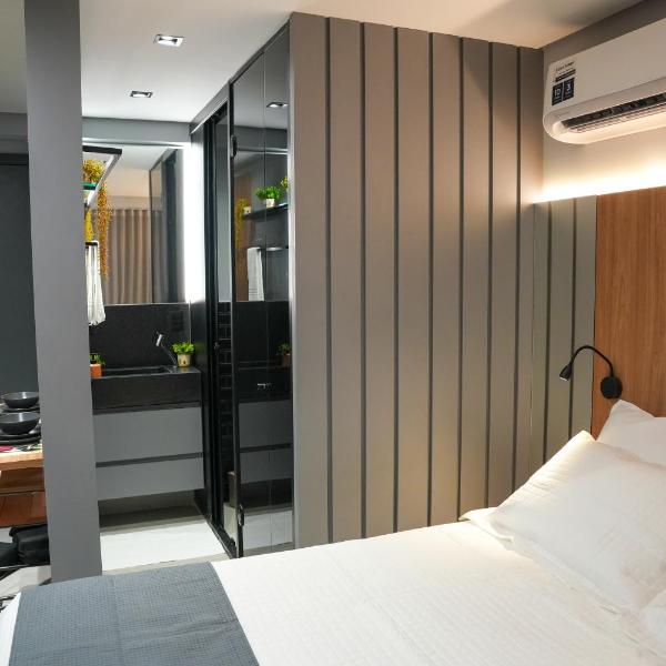 Lindo Flat com Jacuzzi perto do Mar
