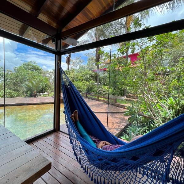 Casa Rosa - Paraíso na Natureza piscina natural, Wi-Fi - 25 minutos do centro - Foto 4