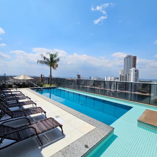 METROPOLITAN BARCELONA, JARDIM GOIÁS, AVENIDA DEPUTADO JAMEL CECÍLIO, AO LADO DO FLAMBOYANT SHOPPING, RESTAURANTES, LAZER COM PISCINA, ACADEMIA E SAUNA, ESTACIONAMENTO GRÁTIS, ENXOVAL COMPLETO DE CAMA E BANHO, LAVANDERIA GRÁTIS, By REI DOS FLATS - Foto 4