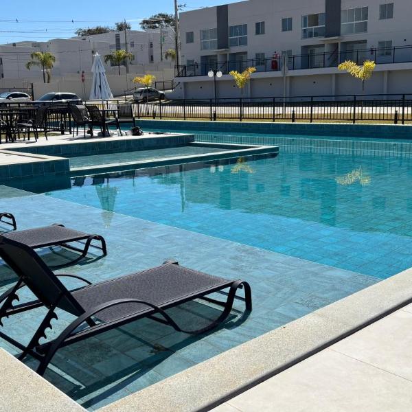 Ap moderno, novo e estiloso com estrutura de resort a 4 min da Olivia