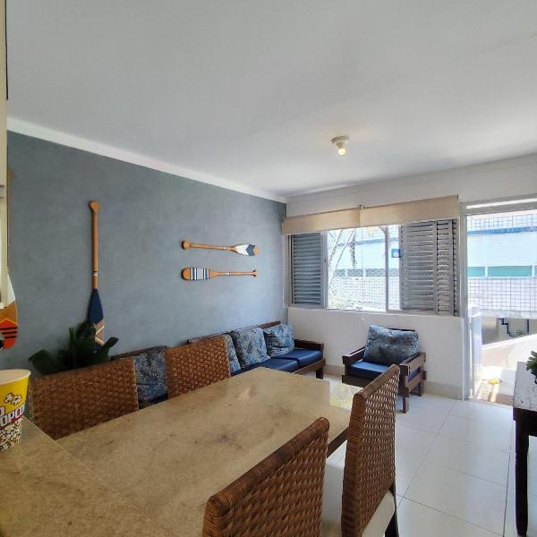 5E- Apartamento 2 Quartos com Ar Condicionado, internet, 1 Garagem, Beira mar - Praia do Tombo - Guarujá