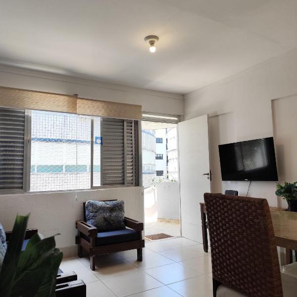 5E- Apartamento 2 Quartos com Ar Condicionado, internet, 1 Garagem, Beira mar - Praia do Tombo - Guarujá - Foto 3