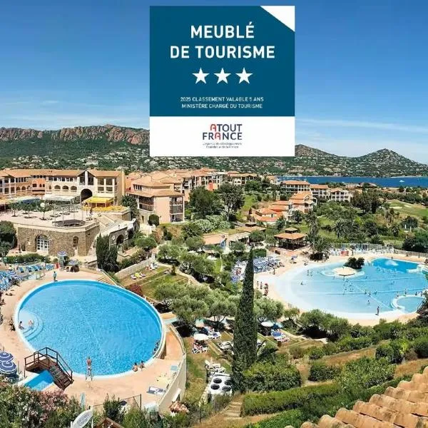 Cap Esterel, quartier Belvédère 2p meublé tourisme 3 étoiles climatisé Rez-de-Jardin, Vue Mer, WIFI, Piscine et Parking inclus, Hotel in Agay - Saint Raphael